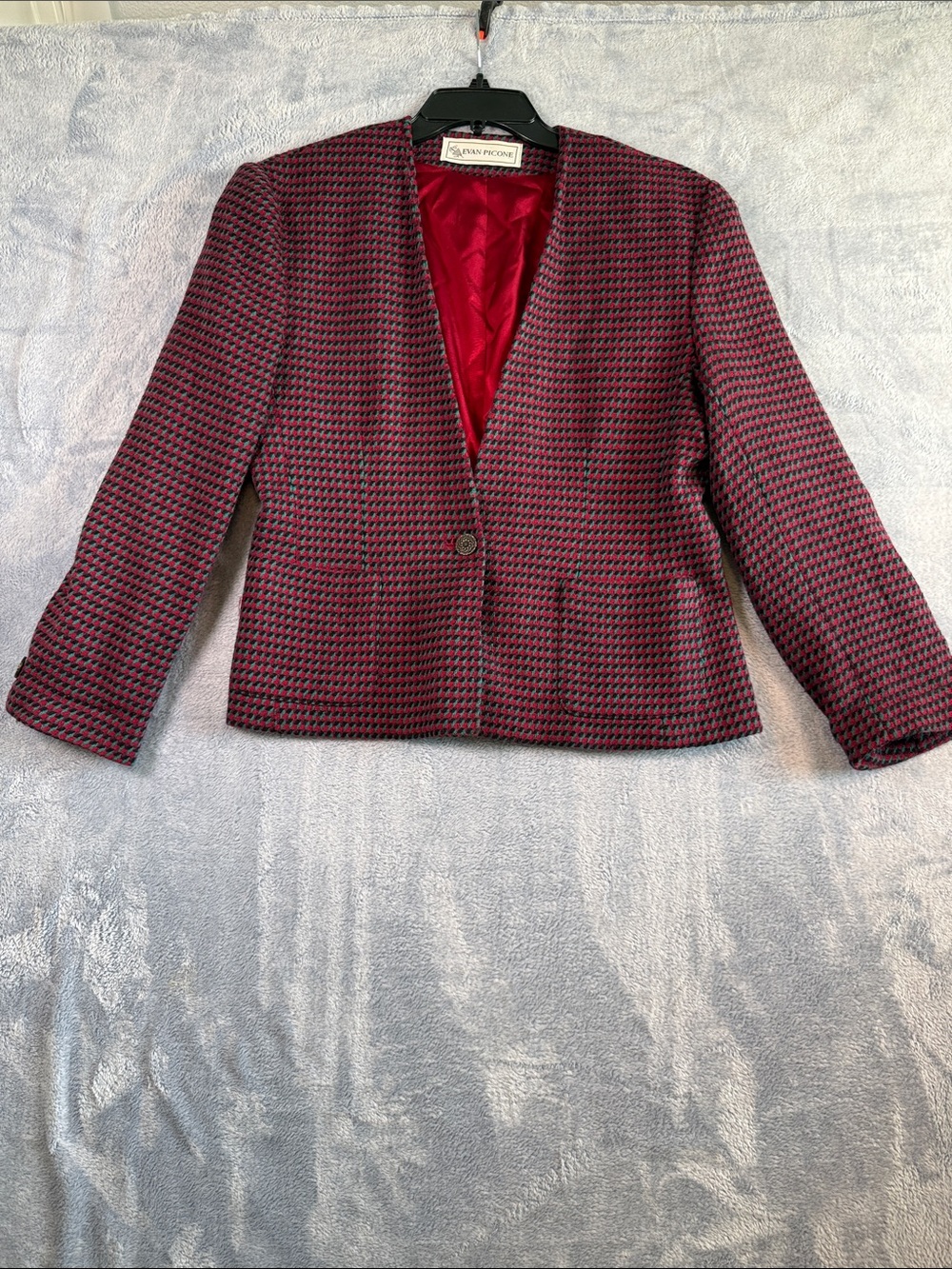 Evan Picone Burgundy and Black Blazer